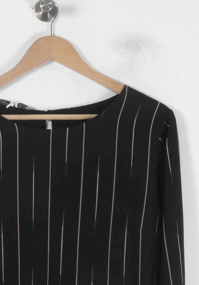 Robe Droite Noire à Rayures - Taille L/40 de la marque La Fée Maraboutée | PARAD68152 - Vendu par Paradigme - Image 3