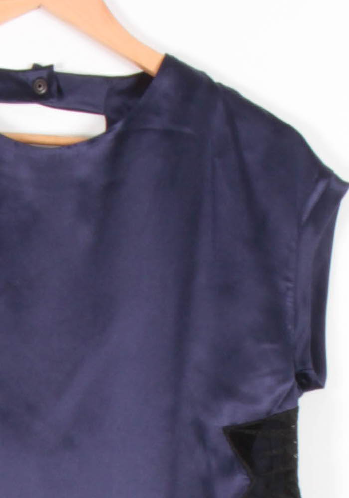 Blouse Bleu et Noir - Taille S/36 de la marque Sandro | PARAD68160 - Vendu par Paradigme - Image 3