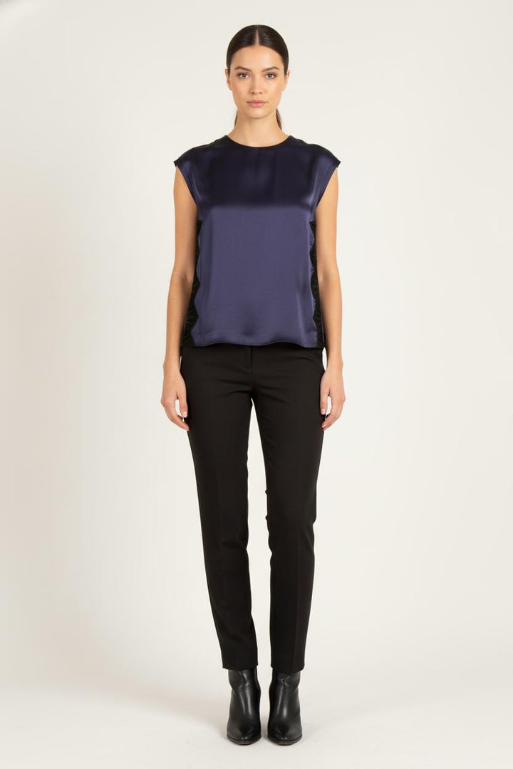 Blouse Bleu et Noir - Taille S/36 de la marque Sandro | PARAD68160 - Vendu par Paradigme - Image 1