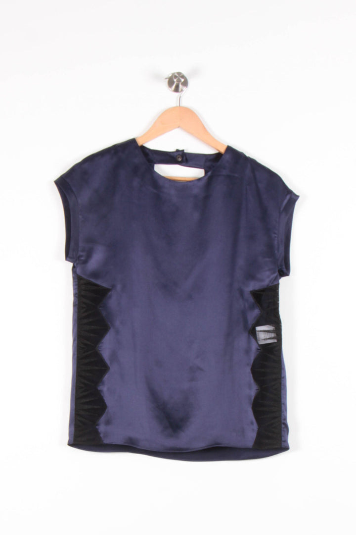 Blouse Bleu et Noir - Taille S/36 de la marque Sandro | PARAD68160 - Vendu par Paradigme - Image 2