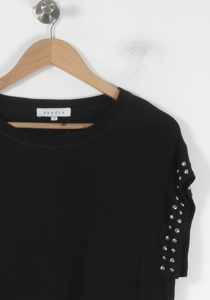 T-shirt Noir - Taille S/36 de la marque Sandro | PARAD68189 - Vendu par Paradigme - Image 3