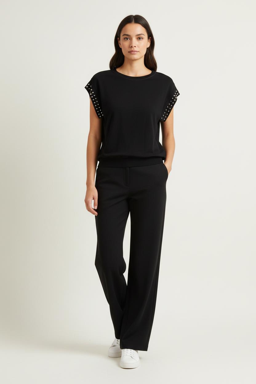 T-shirt Noir - Taille S/36 de la marque Sandro | PARAD68189 - Vendu par Paradigme - Image 1