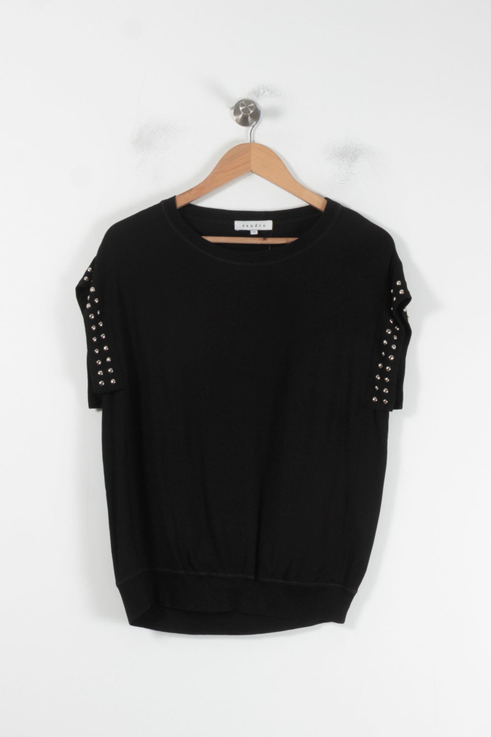 T-shirt Noir - Taille S/36 de la marque Sandro | PARAD68189 - Vendu par Paradigme - Image 2