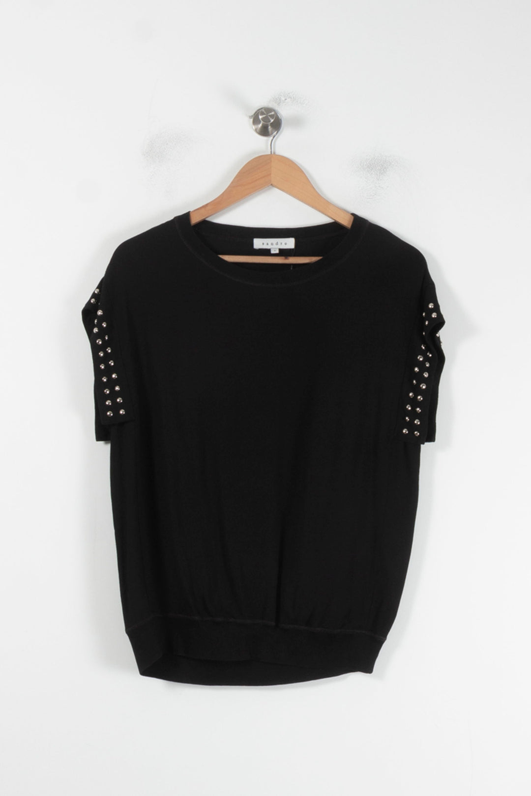 T-shirt Noir - Taille S/36 de la marque Sandro | PARAD68189 - Vendu par Paradigme - Image 2
