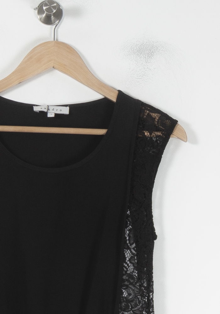 Robe Dentelle Noire - Taille S/36 de la marque Sandro | PARAD68190 - Vendu par Paradigme - Image 3