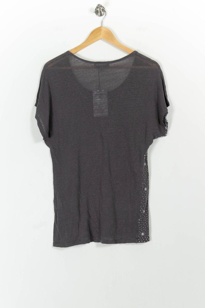 Tee-shirt Gris et Blanc - Taille S/36 de la marque Sandro | PARAD68223 - Vendu par Paradigme - Image 4