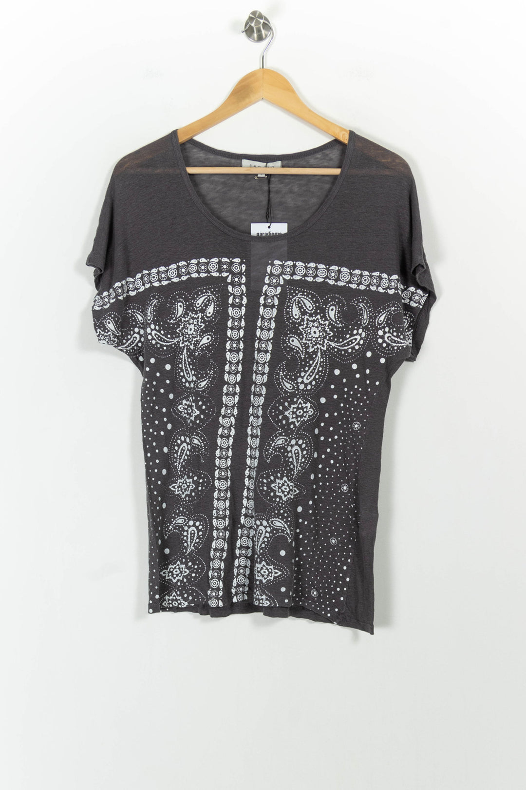 Tee-shirt Gris et Blanc - Taille S/36 de la marque Sandro | PARAD68223 - Vendu par Paradigme - Image 2