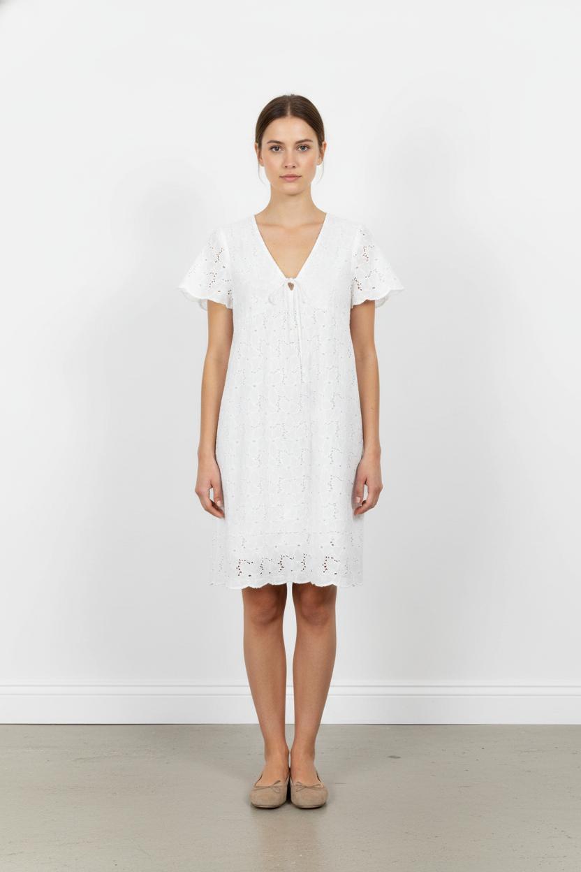 Robe Brodée Blanche - Taille S/36 de la marque Sézane | PARAD68240 - Vendu par Paradigme - Image 1