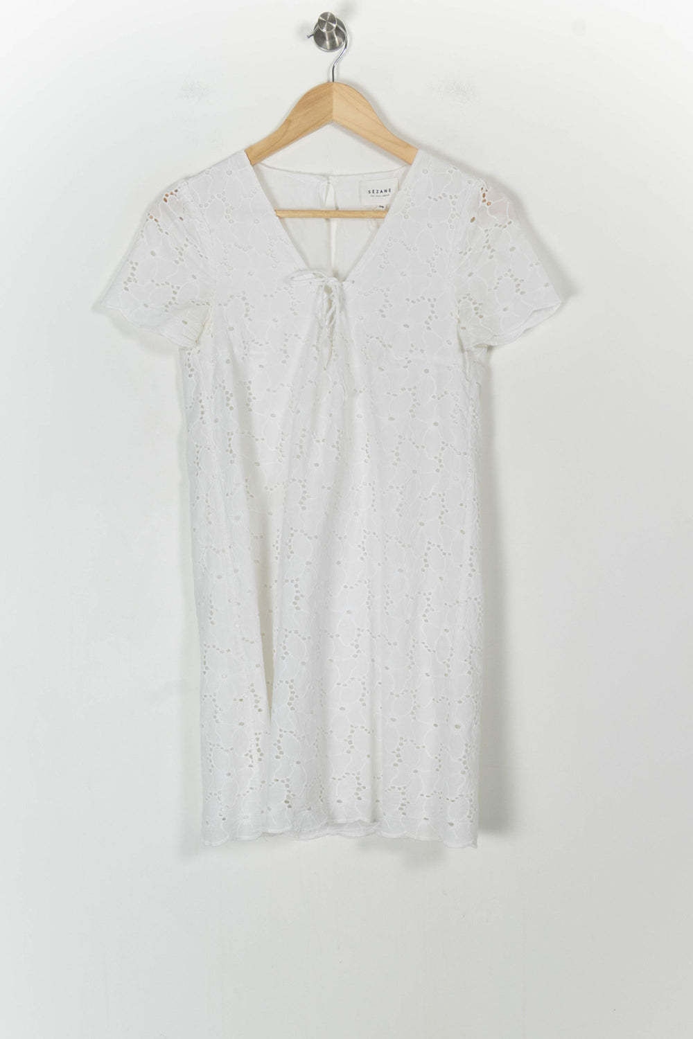 Robe Brodée Blanche - Taille S/36 de la marque Sézane | PARAD68240 - Vendu par Paradigme - Image 2