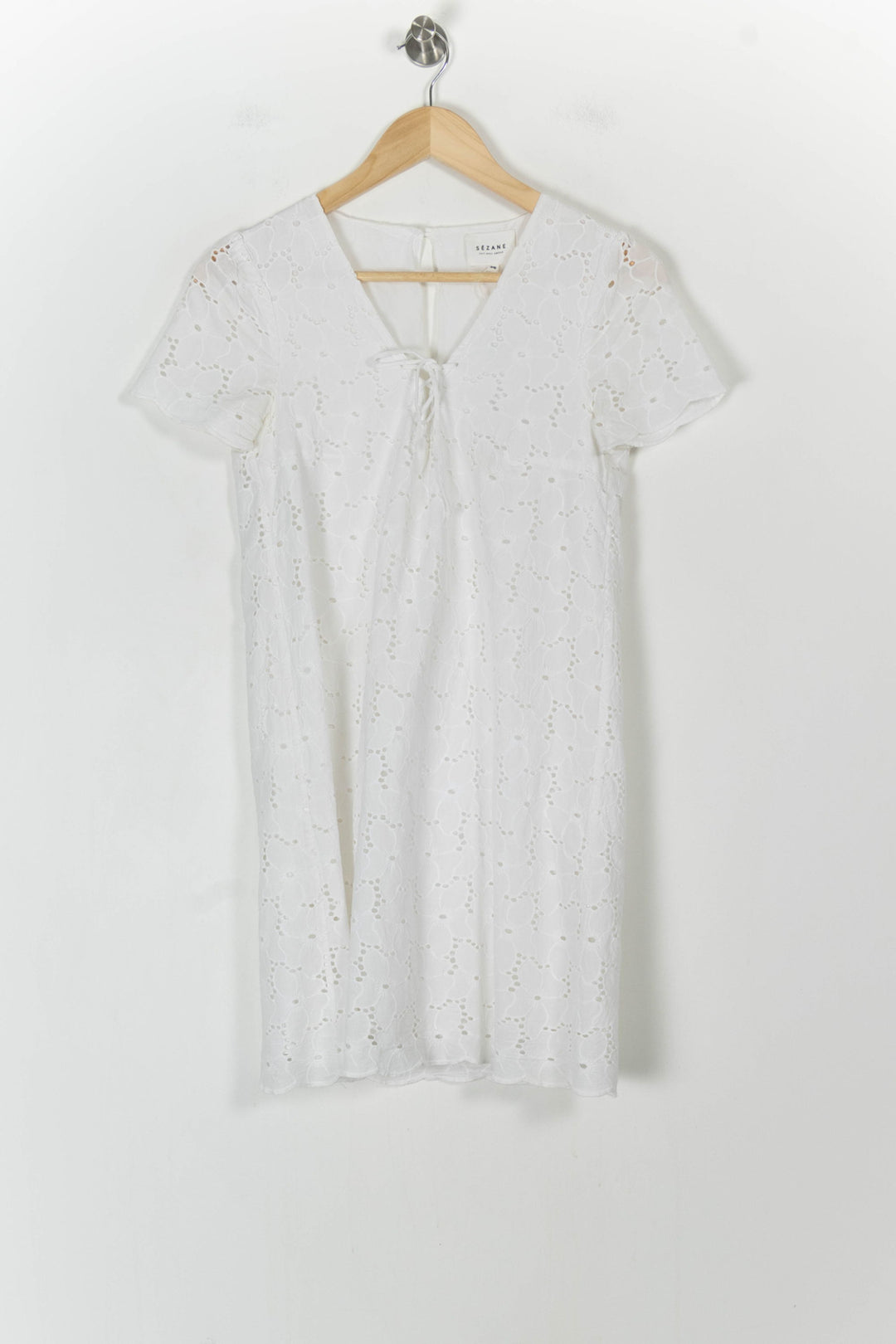Robe Brodée Blanche - Taille S/36 de la marque Sézane | PARAD68240 - Vendu par Paradigme - Image 2