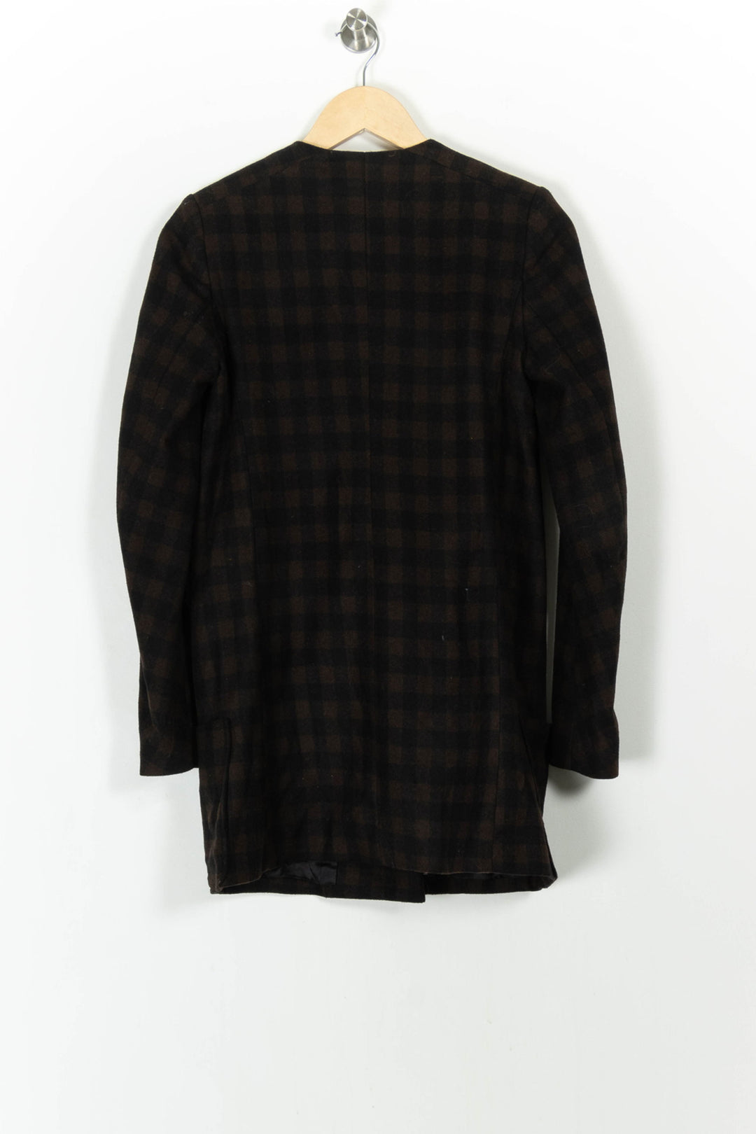 Manteau Carreaux Marron et Noir - Taille S/36 de la marque Maje | PARAD68243 - Vendu par Paradigme - Image 4