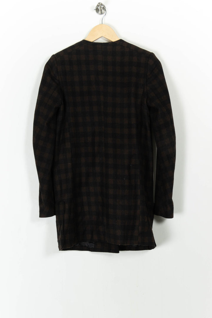 Manteau Carreaux Marron et Noir - Taille S/36 de la marque Maje | PARAD68243 - Vendu par Paradigme - Image 4