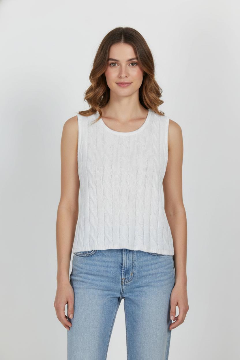 Débardeur Blanc - Taille M/38 de la marque Max Mara | PARAD68247 - Vendu par Paradigme - Image 1
