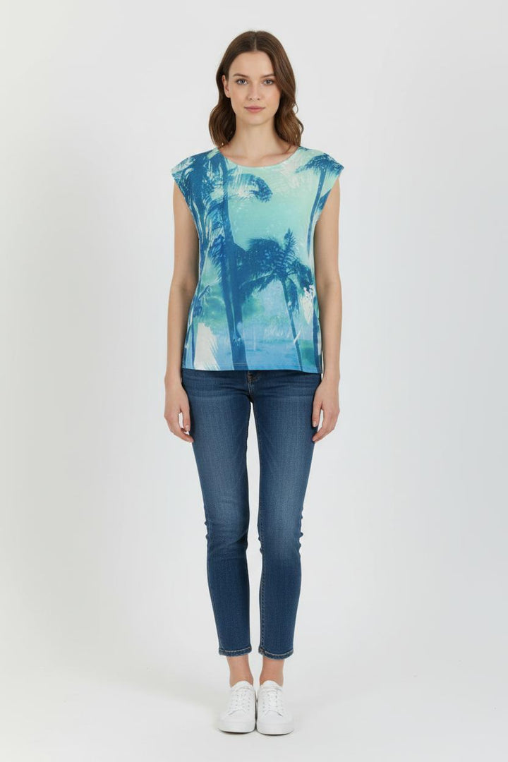 Tee-shirt Bleu et Vert - Taille S/36 de la marque Maison 123 | PARAD68250 - Vendu par Paradigme - Image 1