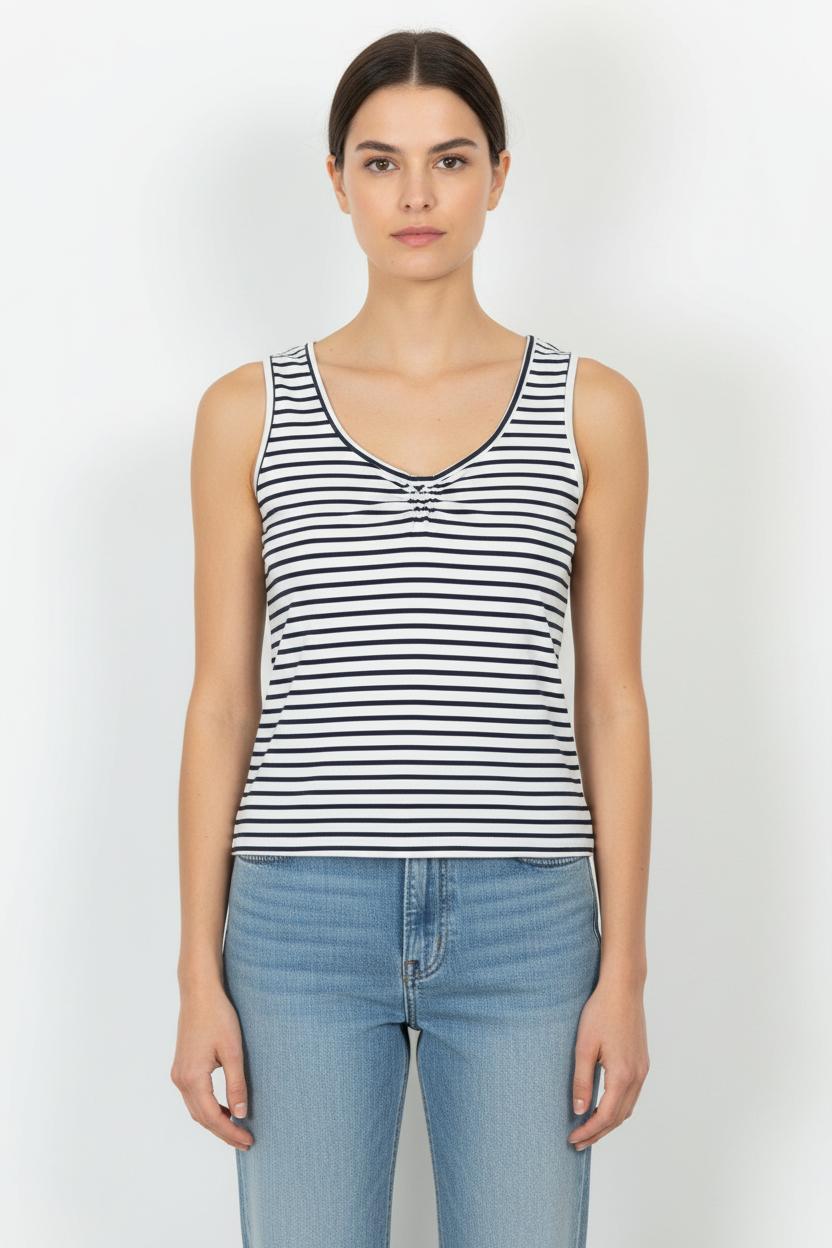 Débardeur Blanc et Bleu - Taille S/36 de la marque Maison 123 | PARAD68251 - Vendu par Paradigme - Image 1