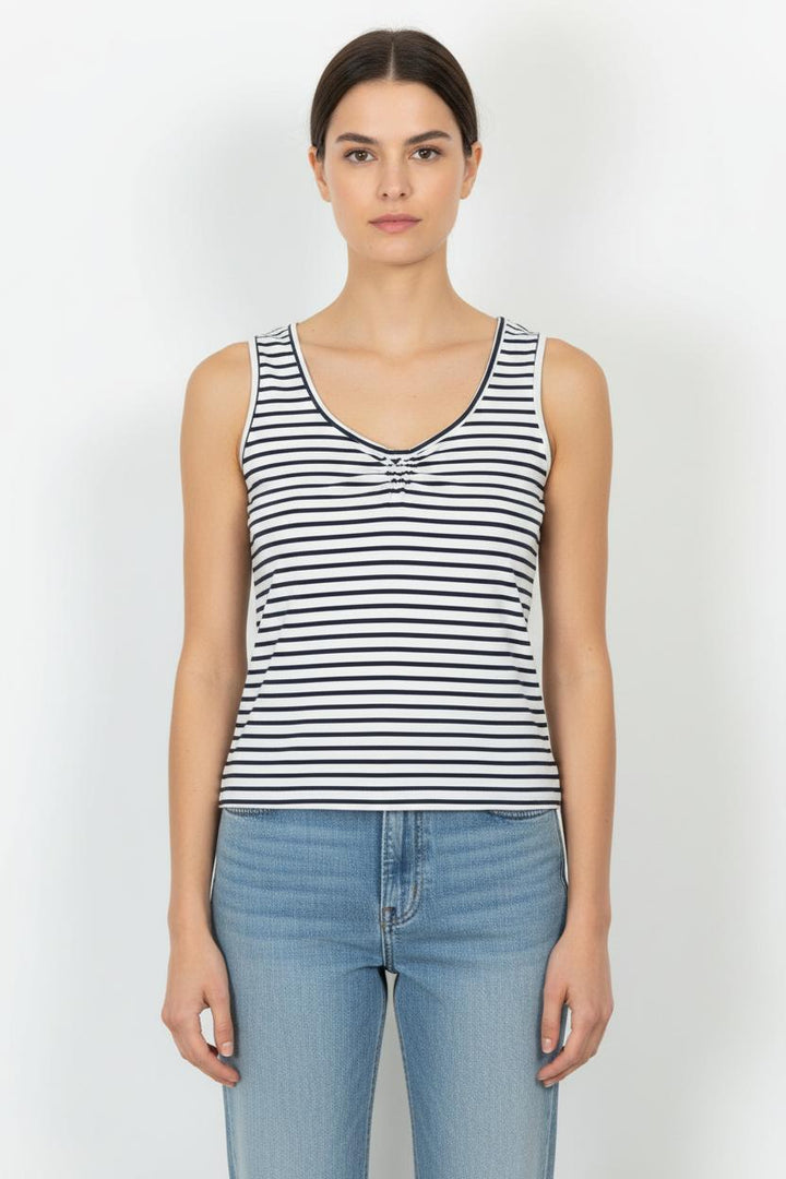 Débardeur Blanc et Bleu - Taille S/36 de la marque Maison 123 | PARAD68251 - Vendu par Paradigme - Image 1