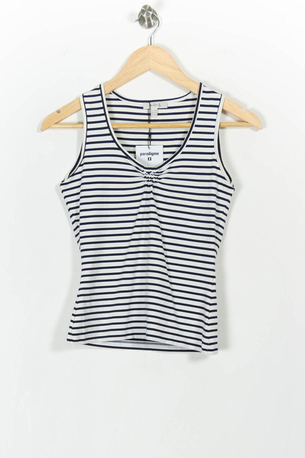 Débardeur Blanc et Bleu - Taille S/36 de la marque Maison 123 | PARAD68251 - Vendu par Paradigme - Image 2