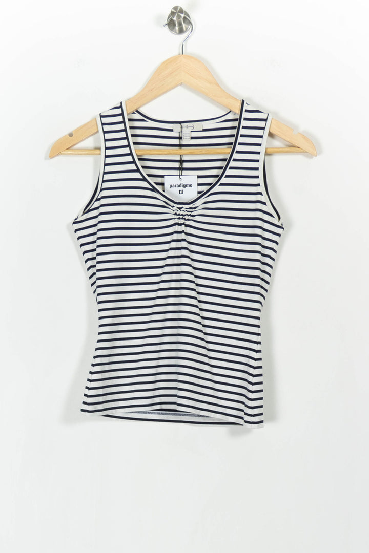 Débardeur Blanc et Bleu - Taille S/36 de la marque Maison 123 | PARAD68251 - Vendu par Paradigme - Image 2