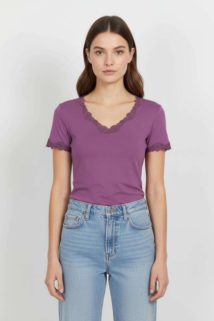 T-shirt Violet - Taille S/36 de la marque Maison 123 | PARAD68253 - Vendu par Paradigme - Image 1