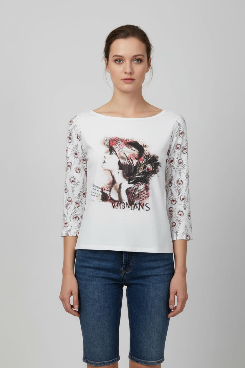 T-shirt Blanc - Taille S/36 de la marque Maison 123 | PARAD68254 - Vendu par Paradigme - Image 1