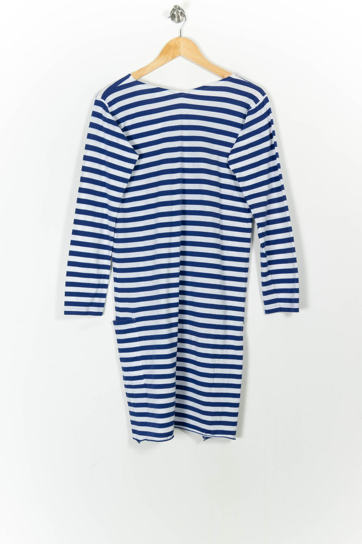Robe Courte Bleue et Blanche - Taille M/38 de la marque Agnès b. | PARAD68274 - Vendu par Paradigme - Image 4