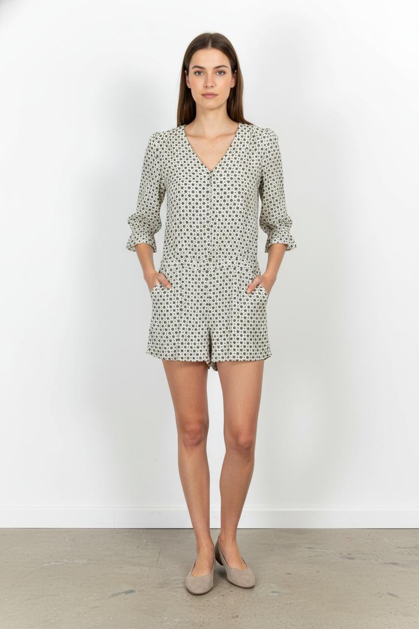 Combishort Beige et Noir - Taille M/38 de la marque ba&sh | PARAD68278 - Vendu par Paradigme - Image 1