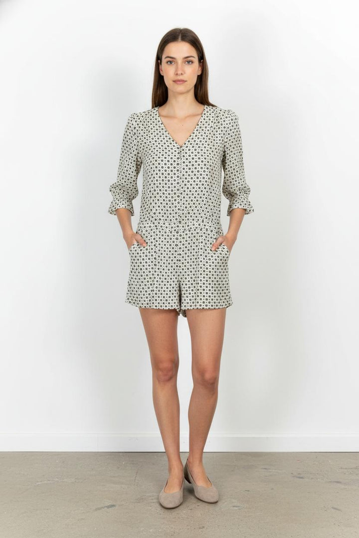 Combishort Beige et Noir - Taille M/38 de la marque ba&sh | PARAD68278 - Vendu par Paradigme - Image 1
