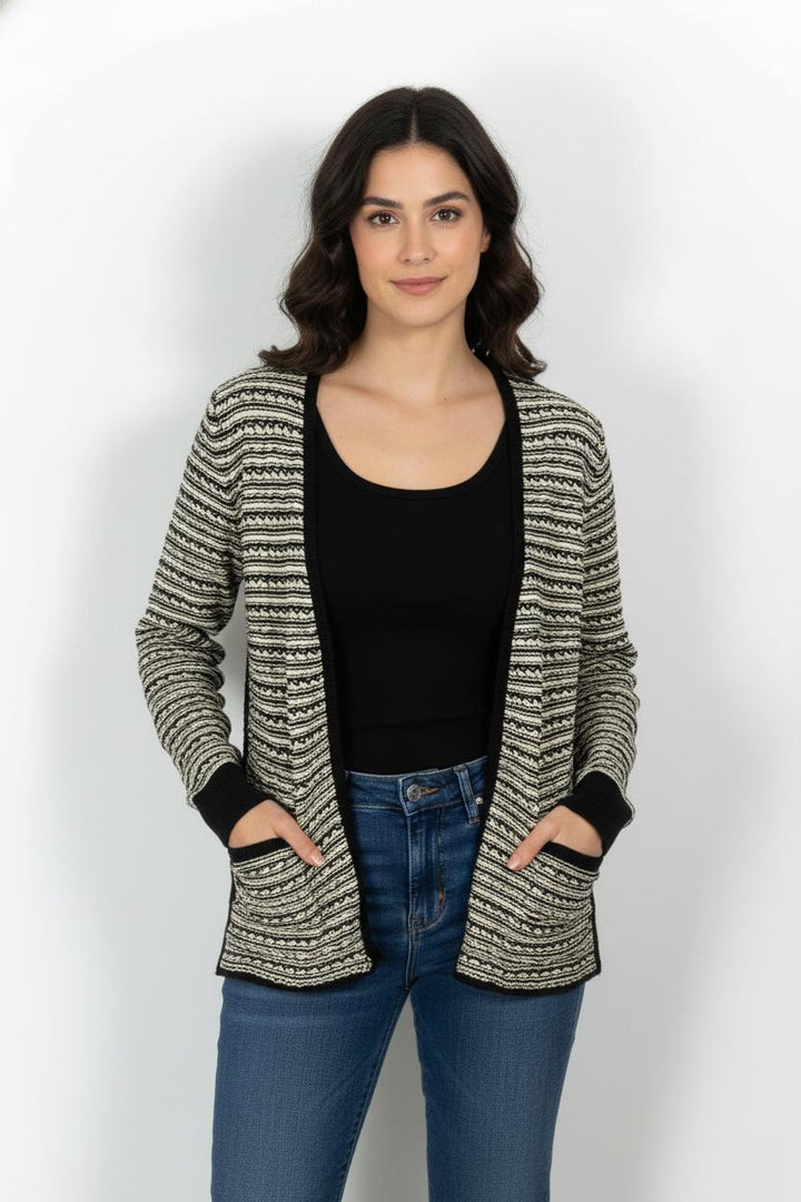 Cardigan Noir et Beige - Taille M/38 de la marque Comptoir des Cotonniers | PARAD68309 - Vendu par Paradigme - Image 1