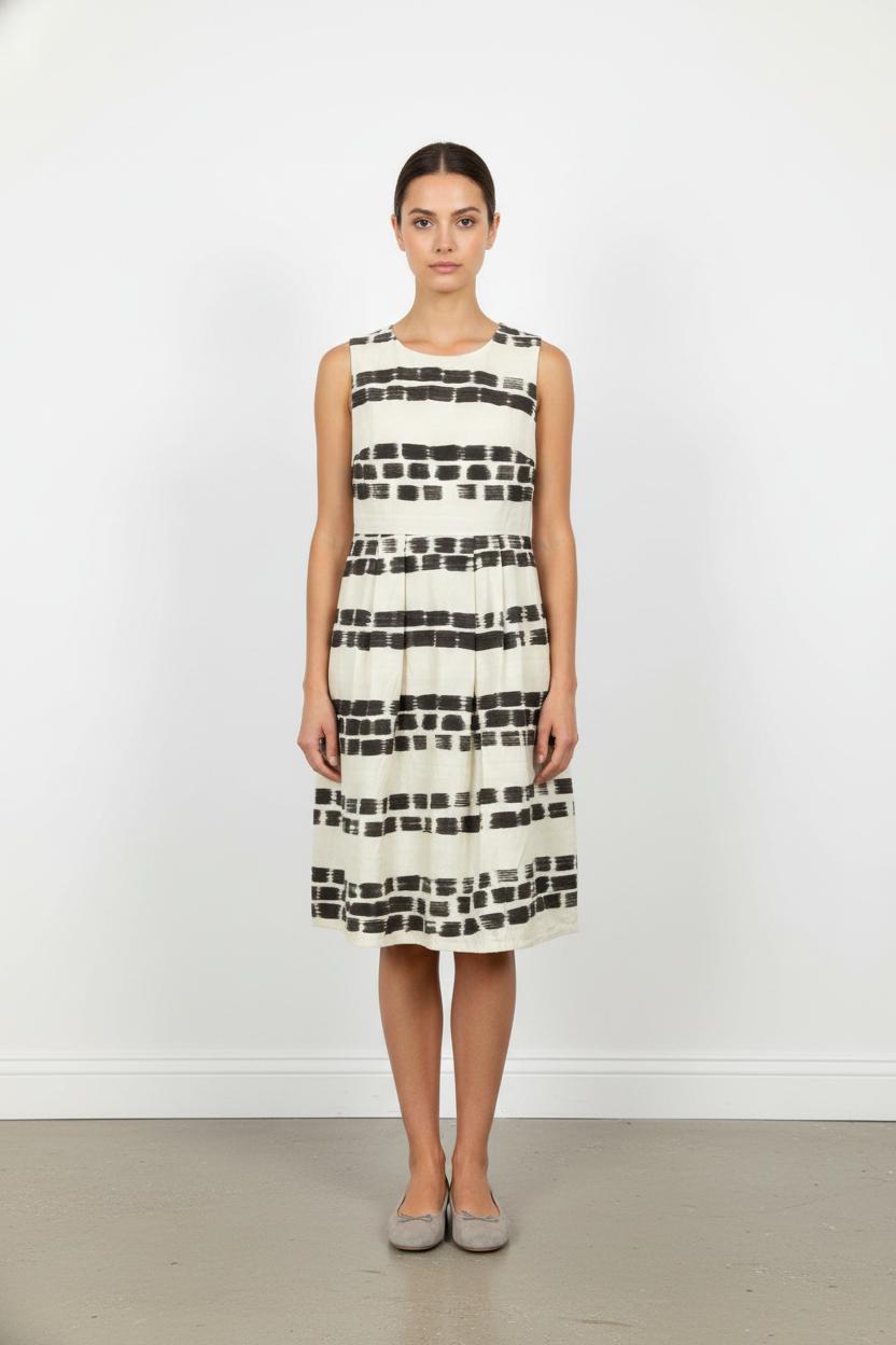 Robe Sans Manches Beige et Noire - Taille M/38 de la marque Max Mara | PARAD68356 - Vendu par Paradigme - Image 1