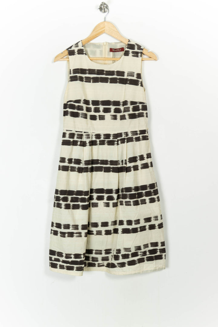 Robe Sans Manches Beige et Noire - Taille M/38 de la marque Max Mara | PARAD68356 - Vendu par Paradigme - Image 2