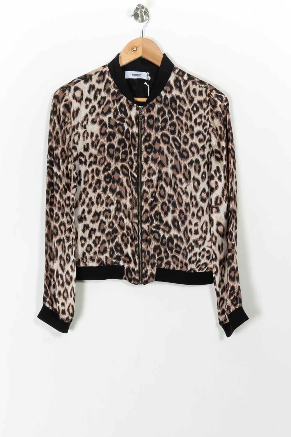 Blouson Léopard Marron et Noir - Taille S/36 de la marque Notshy Cashmere | PARAD68382 - Vendu par Paradigme - Image 2