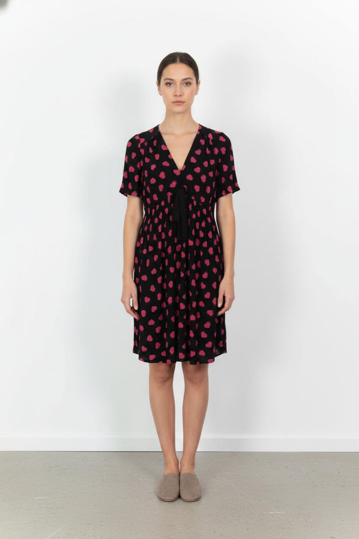 Robe Courte Noire et Rouge - Taille L/40 de la marque Claudie Pierlot | PARAD68413 - Vendu par Paradigme - Image 1
