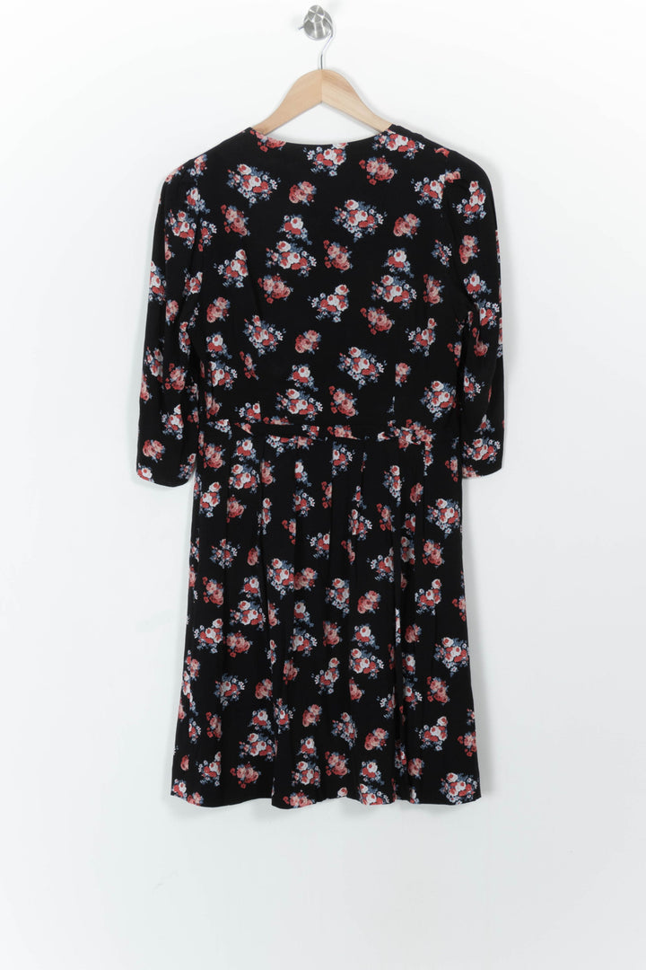 Robe Fleurie Noire et Rouge - Taille XL/42 de la marque Claudie Pierlot | PARAD68414 - Vendu par Paradigme - Image 4