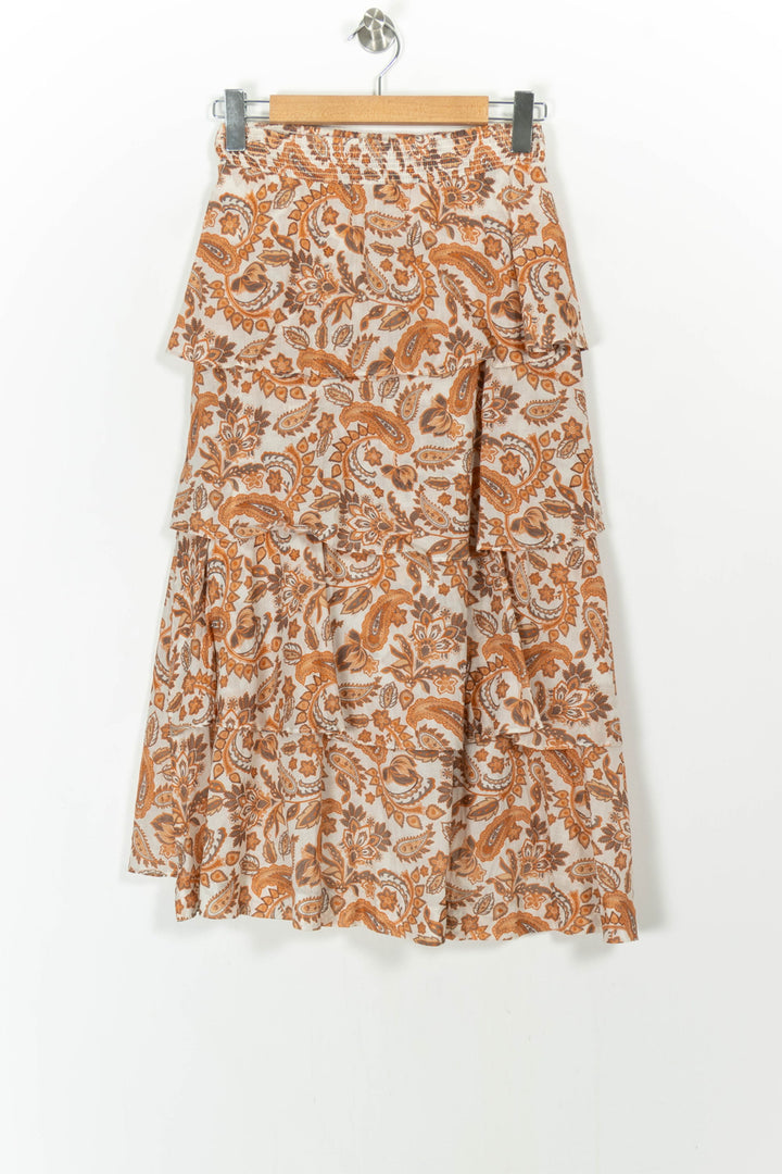 Jupe Longue Orange et Beige - Taille S/36 de la marque Maje | PARAD68442 - Vendu par Paradigme - Image 4
