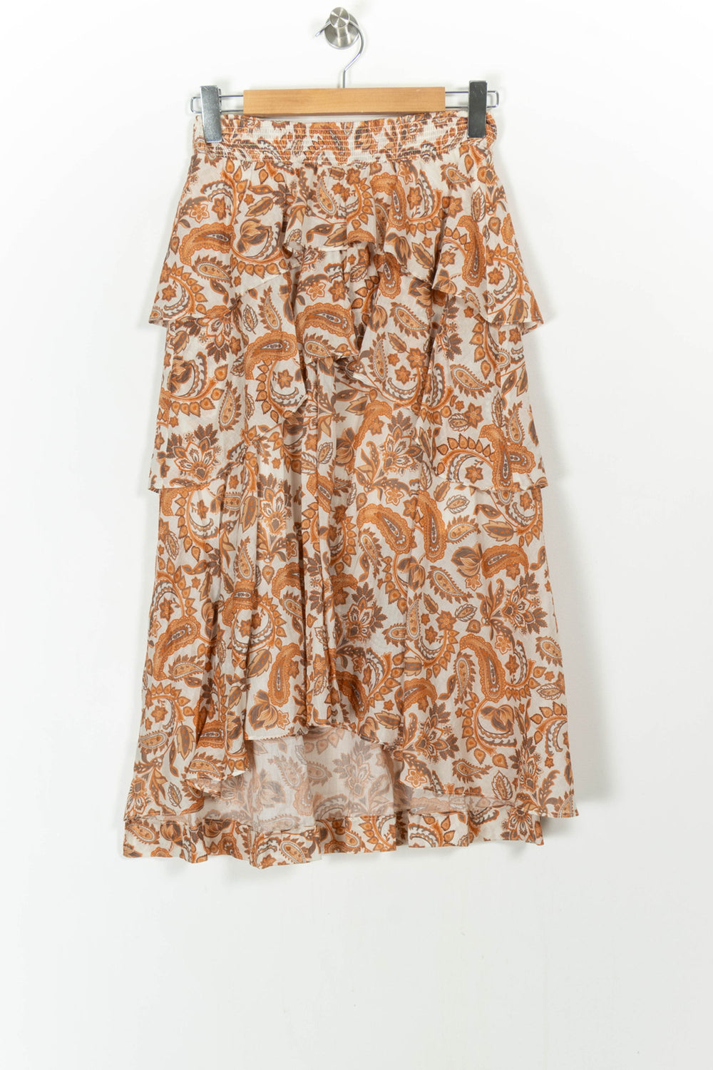 Jupe Longue Orange et Beige - Taille S/36 de la marque Maje | PARAD68442 - Vendu par Paradigme - Image 2