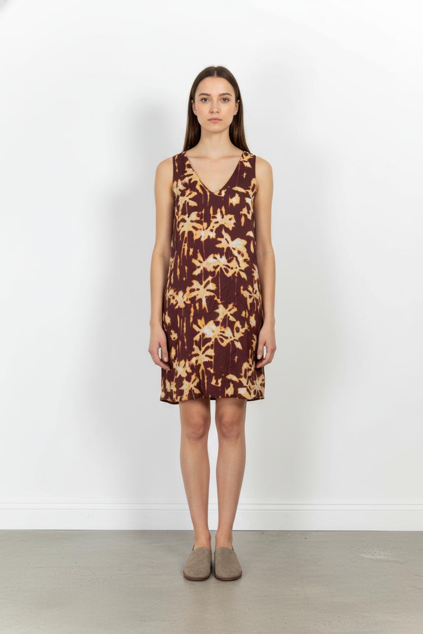 Robe Trapèze Marron et Jaune - Taille S/36 de la marque Modetrotter | PARAD68457 - Vendu par Paradigme - Image 1