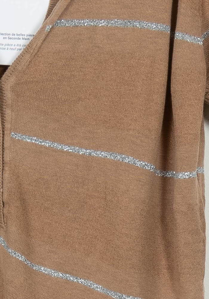 Pull Marron et Gris - Taille S/36 de la marque Sandro | PARAD68461 - Vendu par Paradigme - Image 3