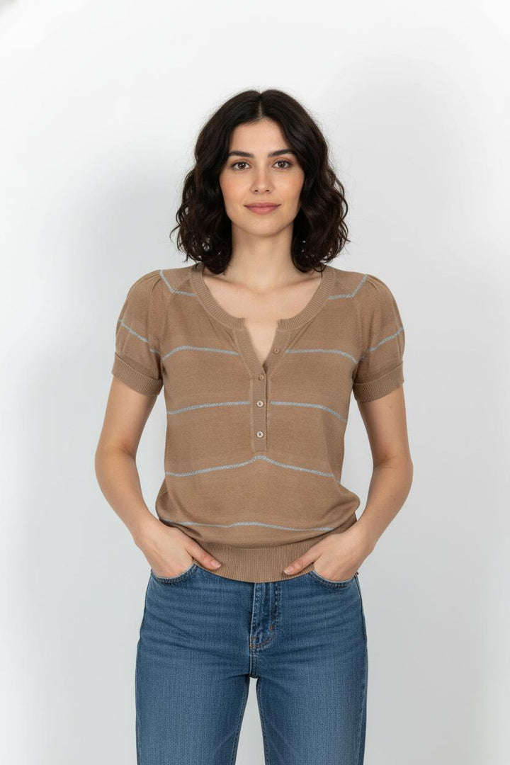 Pull Marron et Gris - Taille S/36 de la marque Sandro | PARAD68461 - Vendu par Paradigme - Image 1