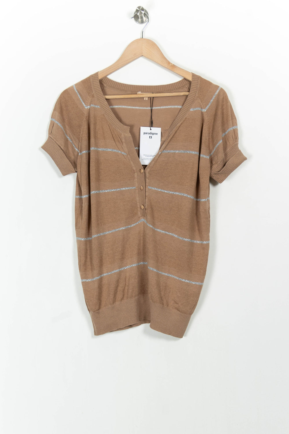Pull Marron et Gris - Taille S/36 de la marque Sandro | PARAD68461 - Vendu par Paradigme - Image 2