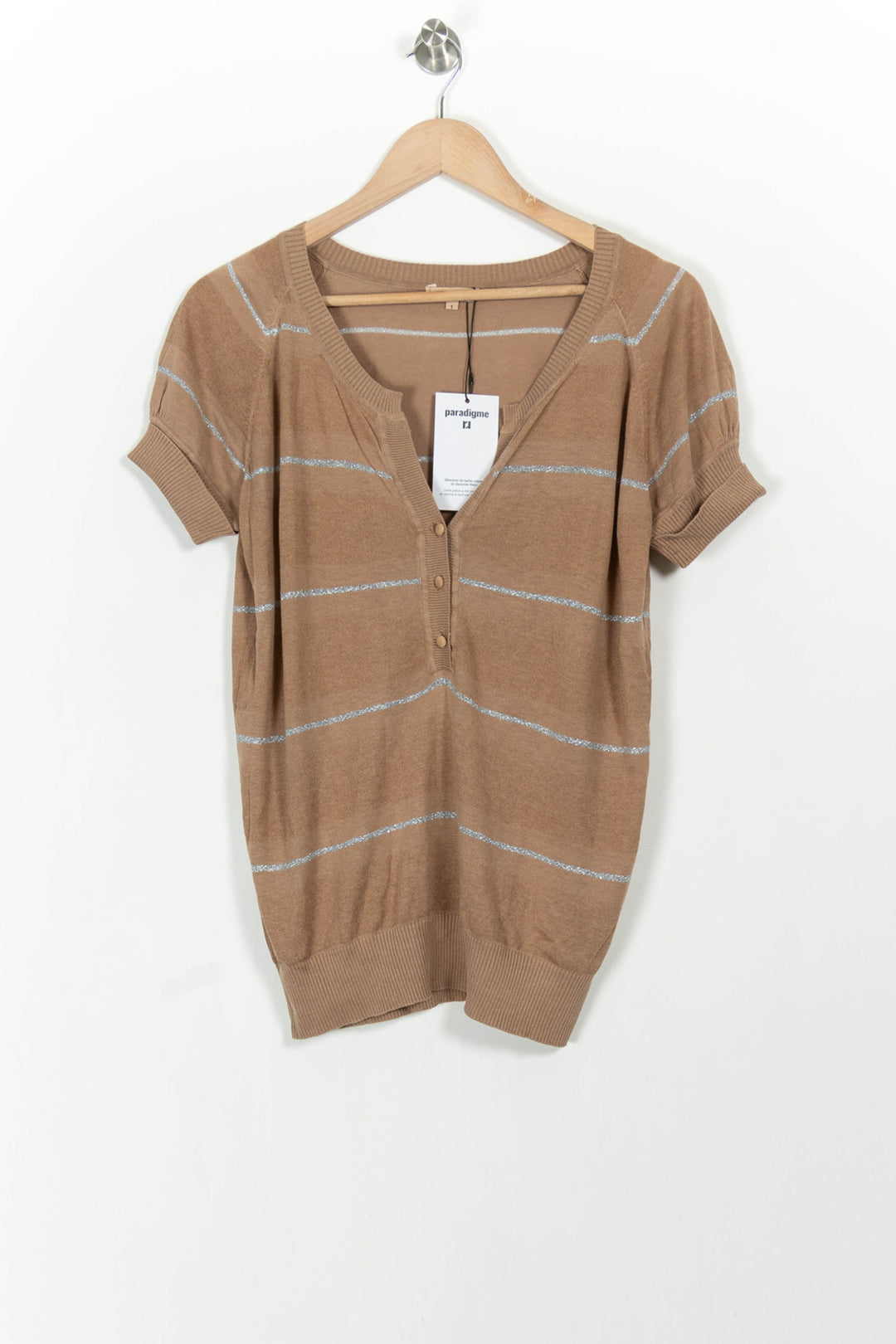 Pull Marron et Gris - Taille S/36 de la marque Sandro | PARAD68461 - Vendu par Paradigme - Image 2