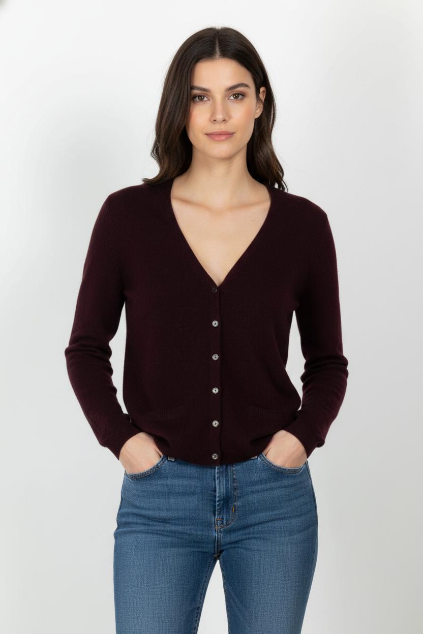 Cardigan Bordeaux - Taille L/40 de la marque Eric Bompard | PARAD68481 - Vendu par Paradigme - Image 1