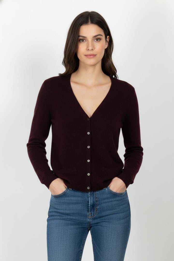 Cardigan Bordeaux - Taille L/40 de la marque Eric Bompard | PARAD68481 - Vendu par Paradigme - Image 1