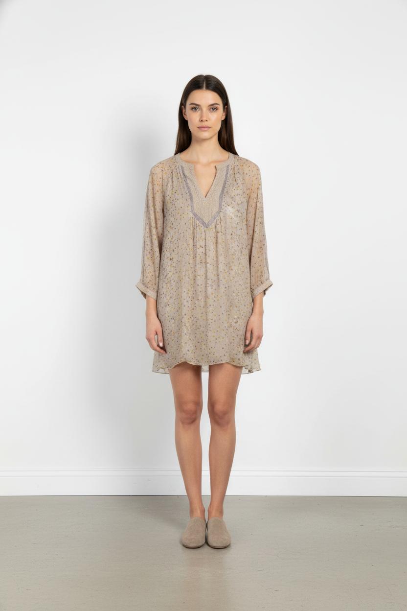 Robe Courte Beige à Pois - Taille S/36 de la marque Zadig&Voltaire | PARAD68488 - Vendu par Paradigme - Image 1