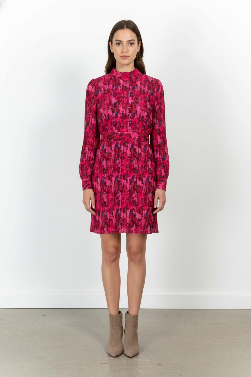 Robe Plissée Rose et Rouge - Taille M/38 de la marque IKKS | PARAD68500 - Vendu par Paradigme - Image 1