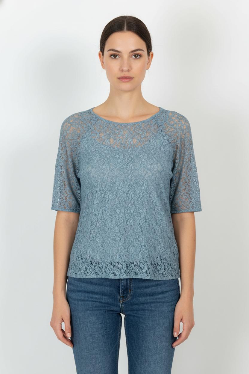 Blouse en Dentelle Bleue - Taille M/38 de la marque Paul & Joe | PARAD68511 - Vendu par Paradigme - Image 1