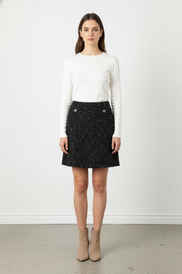 Jupe Trapèze Noire - Taille S/36 de la marque Claudie Pierlot | PARAD68578 - Vendu par Paradigme - Image 1