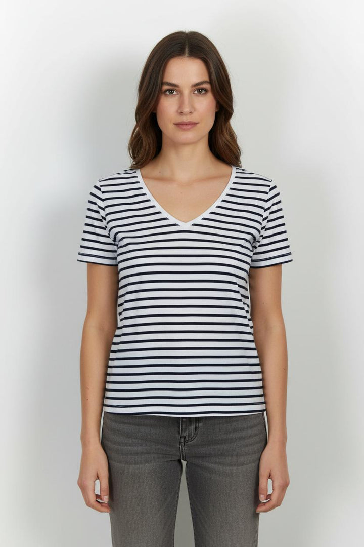 T-shirt Blanc et Noir - Taille S/36 de la marque Sézane | PARAD68583 - Vendu par Paradigme - Image 1
