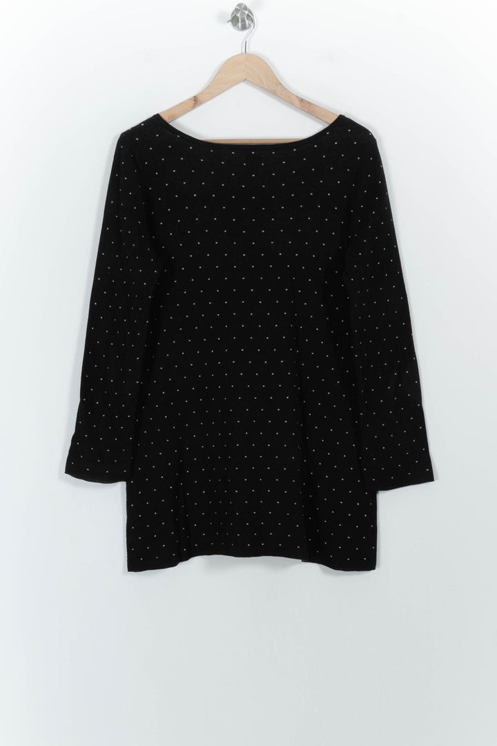 Pull Noir à Pois Blancs - Taille M/38 de la marque Des petits hauts | PARAD68622 - Vendu par Paradigme - Image 4