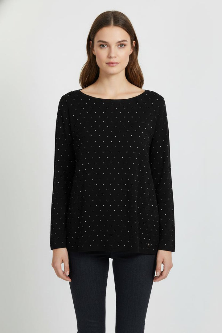 Pull Noir à Pois Blancs - Taille M/38 de la marque Des petits hauts | PARAD68622 - Vendu par Paradigme - Image 1