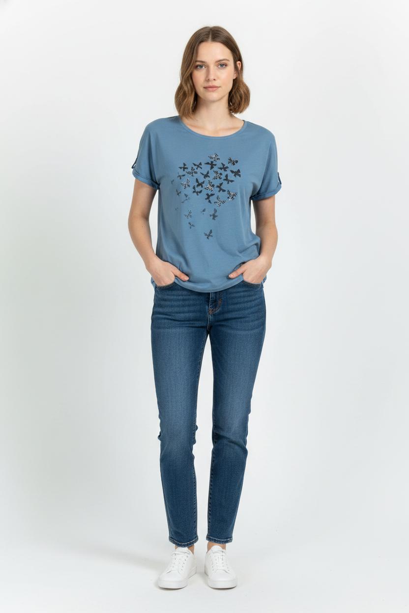 Tee-shirt Bleu - Taille L/40 de la marque Caroll | PARAD68641 - Vendu par Paradigme - Image 1